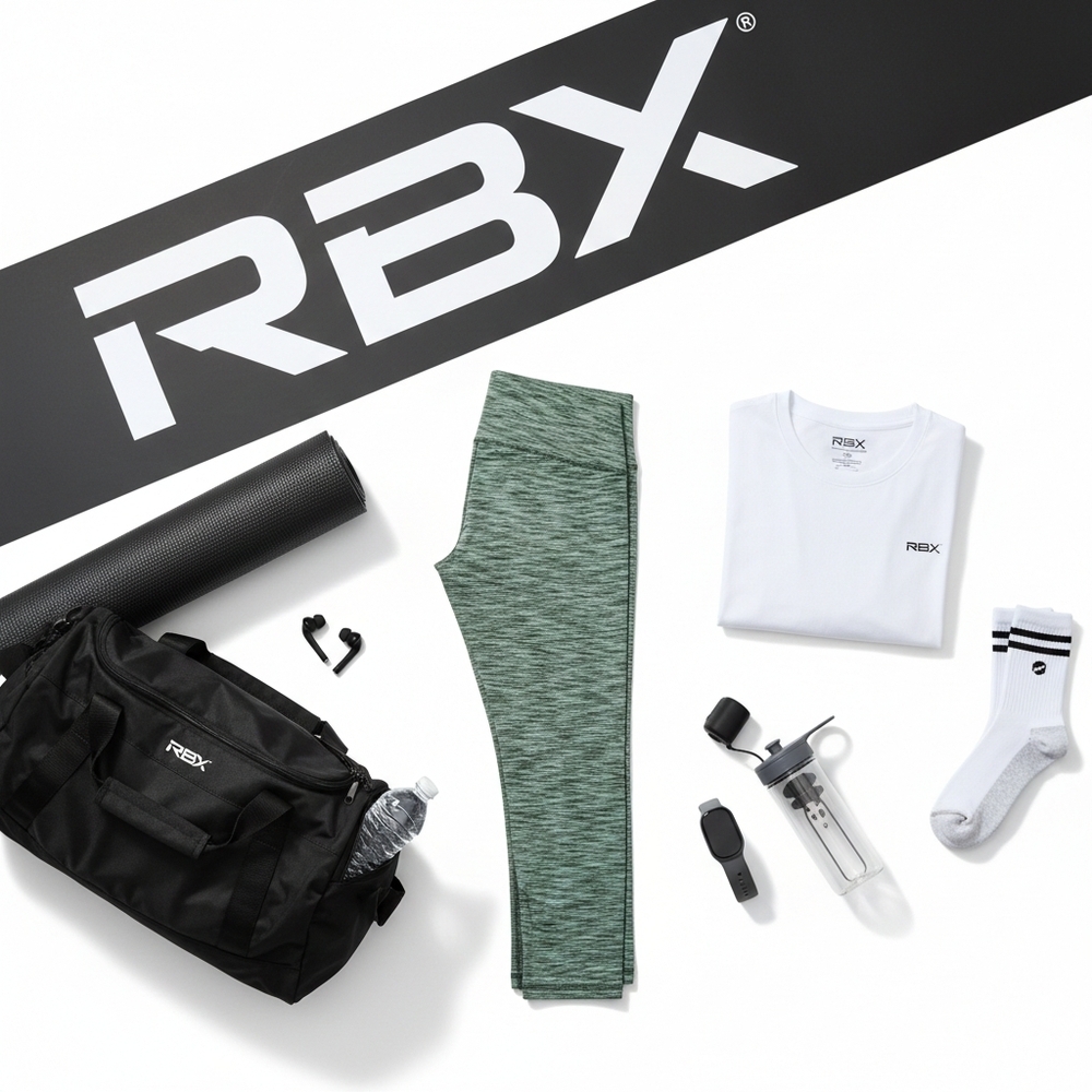 RBX Ultra Hold Super Soft High Waist Leggings Green Gray 7/8 Length Size Small